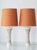 A matched pair of antique art deco gouda table lamps by plateelbakkerij zuid-holland (pzh), circa 1918. Paired with new...