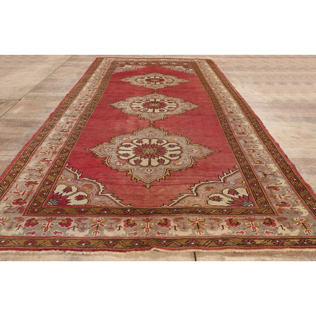 Vintage Turkish Oushak Rug, 04'11 X 10'08 For Sale - Image 9 of 10