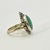 1970s Vintage Southwestern Navajo Boho Chic Sterling & Turquoise Cocktail Ring - Size 7.25 For Sale - Image 12 of 14