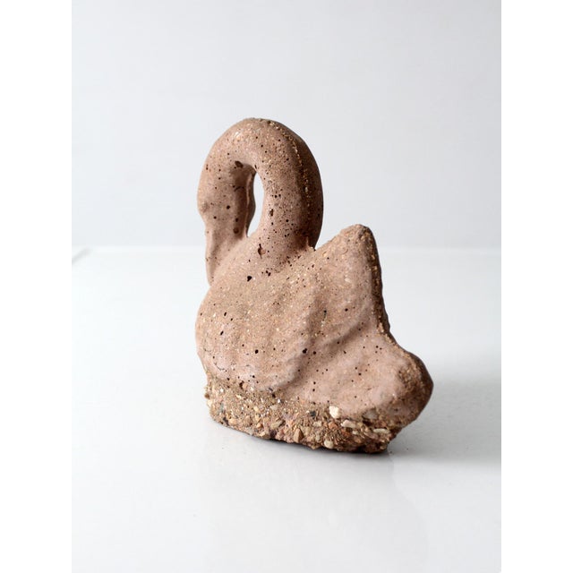 Vintage Brutalist Cement Swan Sculpture For Sale - Image 4 of 11