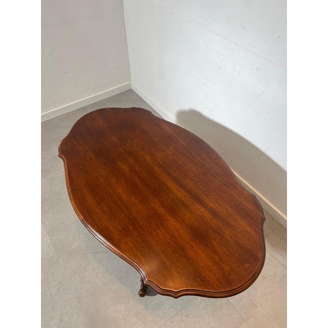 Antique Oval Wooden Coffee Table For Sale - Image 4 of 6