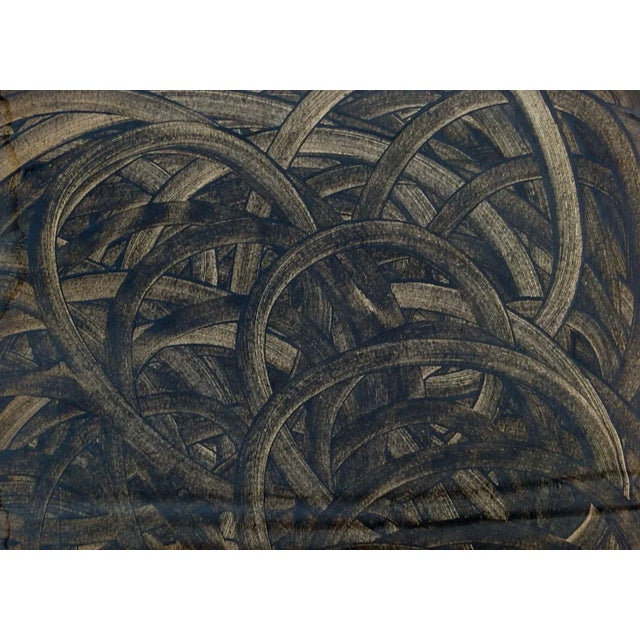 Mid-Century Modern Vintage Mid Century Abstract Dark Gray Study Painting For Sale - Image 3 of 3