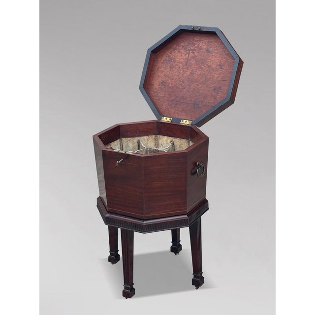 Handsome george iii inlaid mahogany octagonal wine cooler, attributed to gillows, c.1790 a fine and elegant top quality...