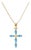 Swiss Blue Topaz Cross Pendant | 18k Gold Plated Marquise Cross Necklace | December Birthstone Necklace for Her For Sale