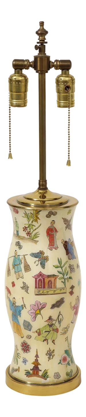 Chinoiserie Verre Églomisé Lamp