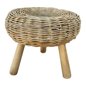 Tony Paul Attributed Wicker Stool, 1950s