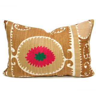 Vintage Suzani Rosada Pillow For Sale