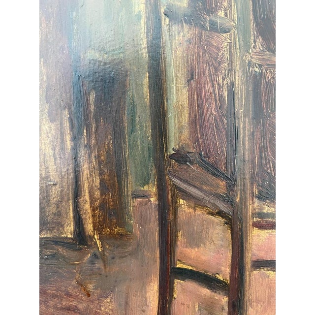 Lino Umberto Salini, Personnage lisant le Journal, 1919, Oil on Cardboard, Framed For Sale - Image 7 of 14