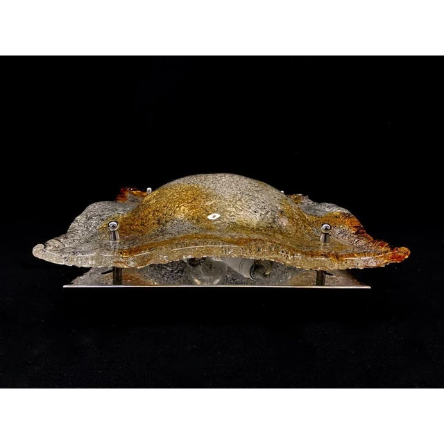 Light Yellow Vintage Murano Wall or Ceiling Lamp, 1970s For Sale - Image 8 of 9