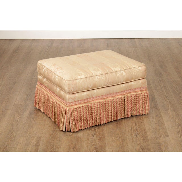 Traditional Century Furniture Pair of Fringed Ottomans For Sale - Image 3 of 12