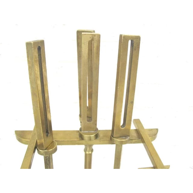 Mid-Century Modern Andirons and Matching Tools by Donald Deskey - A Pair For Sale - Image 3 of 9