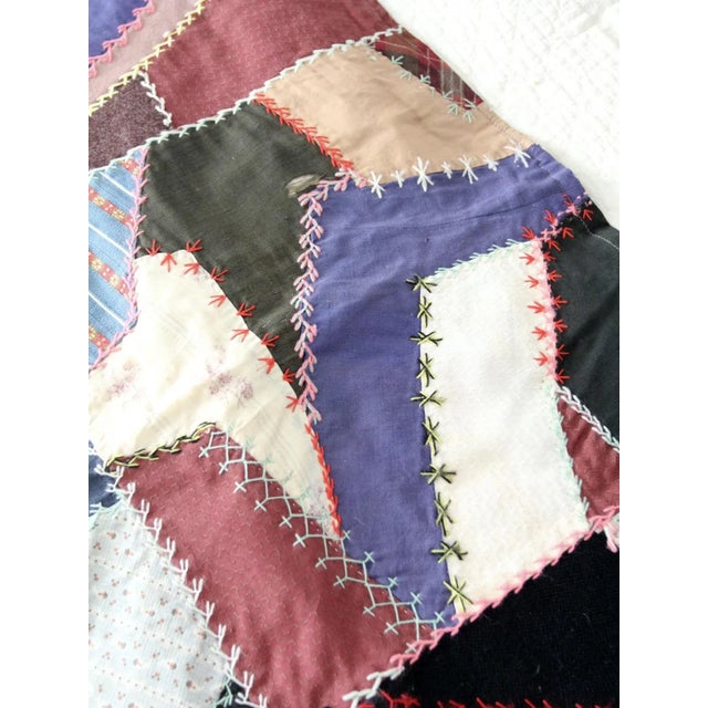 Antique Crazy Quilt For Sale - Image 10 of 12