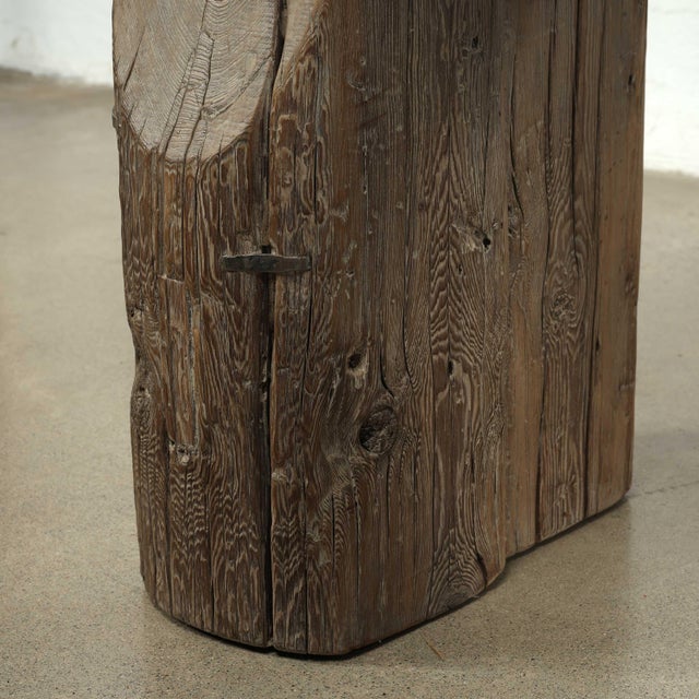 Brown Vintage Console Table - Heritage Timber Beam - Natural Wood For Sale - Image 8 of 10