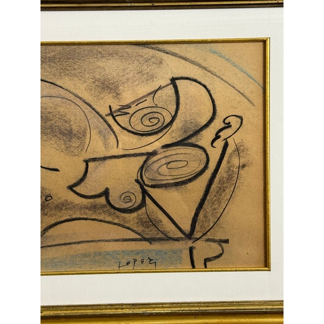 Mid 20th Century Lucia Lopez Cubist Figuative Study For Sale - Image 5 of 7