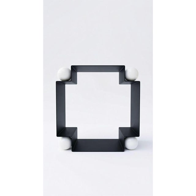 Yin Yang Side Table in Steel and Porcelain by Auste Ost For Sale - Image 4 of 17