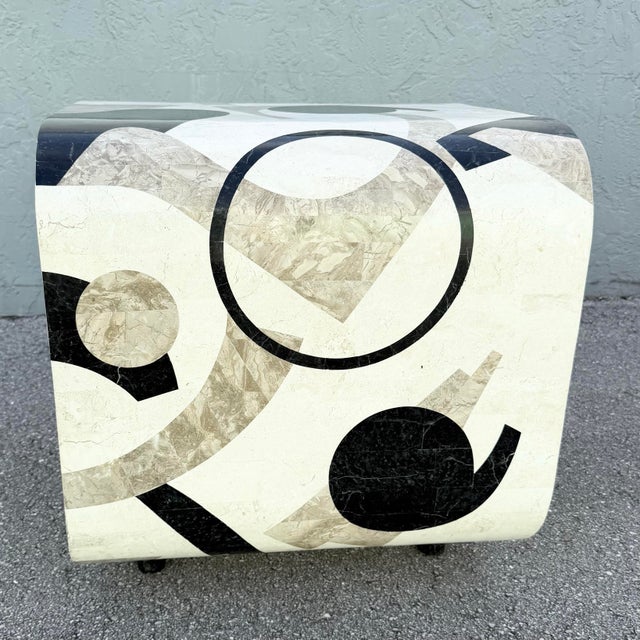 Postmodern Abstract Tessellated Stone Waterfall Side Table For Sale In West Palm - Image 6 of 8