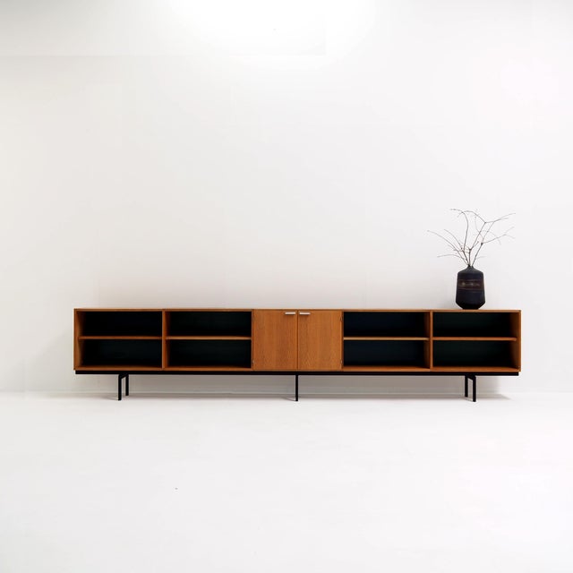 Long Oak Sideboard by Cees Braakman for Pastoe, 1960s For Sale - Image 9 of 9