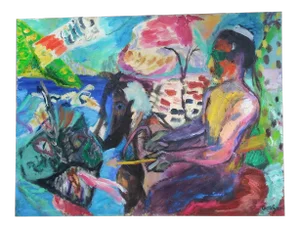 "St. George and Dragon" Contemporary Expressionist Style Oil Painting by Regina Gately