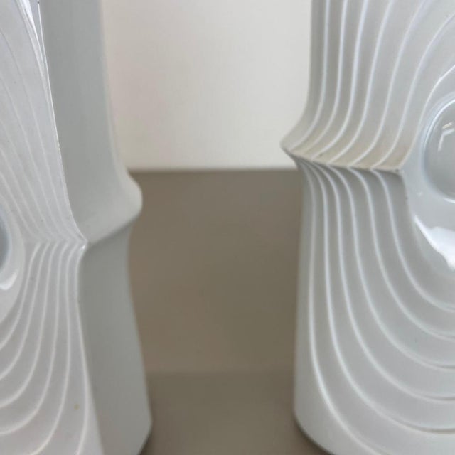 Op Art Porcelain Vases by Royal Bavaria KPM, Germany, 1970s, Set of 2 For Sale - Image 10 of 18