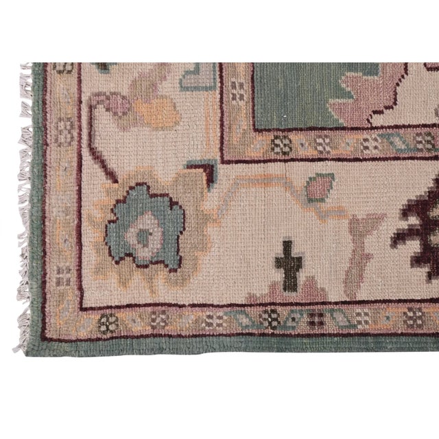 Turkish Handknotted Wool Oushak Rug, 1980s For Sale - Image 4 of 7