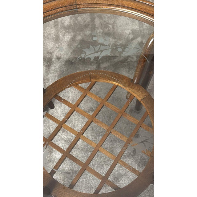 Mid 20th Century Paolo Buffa Style Art Deco Italian Walnut Side Table With Beveled Glass Top For Sale - Image 16 of 18