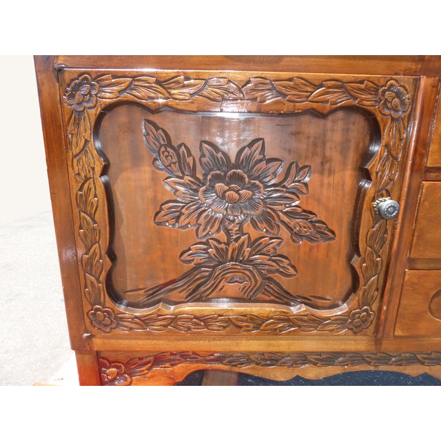 Spanish Stylely Carved Hutch China Mission Arts Chairish