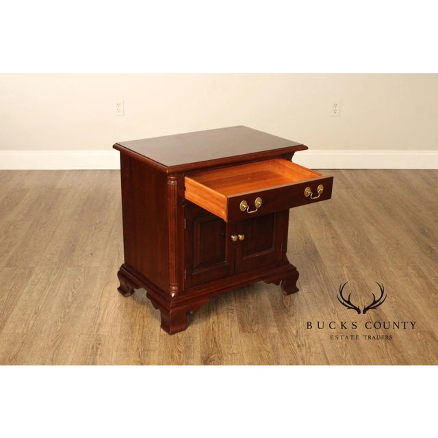 Brown Stickley Chippendale Style Vintage Cherry Nightstand For Sale - Image 8 of 15