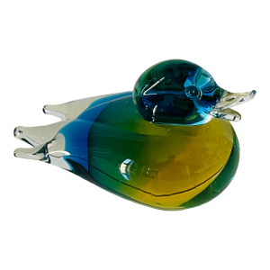 1960s Murano Glass Multicolor Duck Figurine