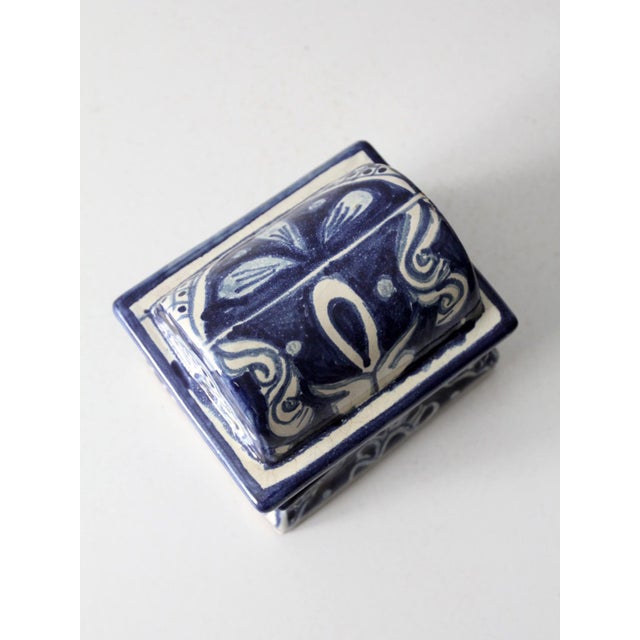 Ceramic Vintage Mexican Talavera Style Ceramic Box For Sale - Image 7 of 9
