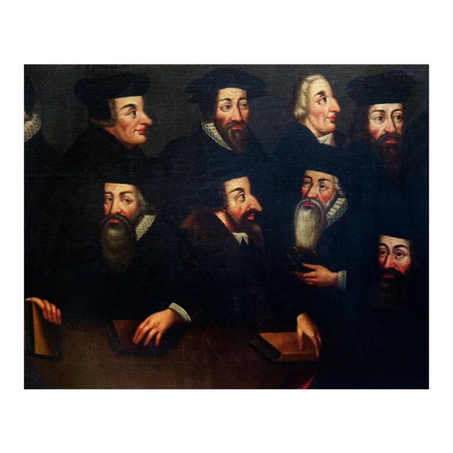 The Primitive Reformers - Oil on Canvas by English School Master 1600/1700 17th/18th Century For Sale - Image 6 of 7