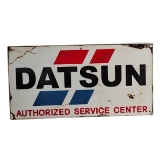 Vintage Datsun Sign No Porcelain Car Service Dealership Automobile Gas Pump Sign For Sale
