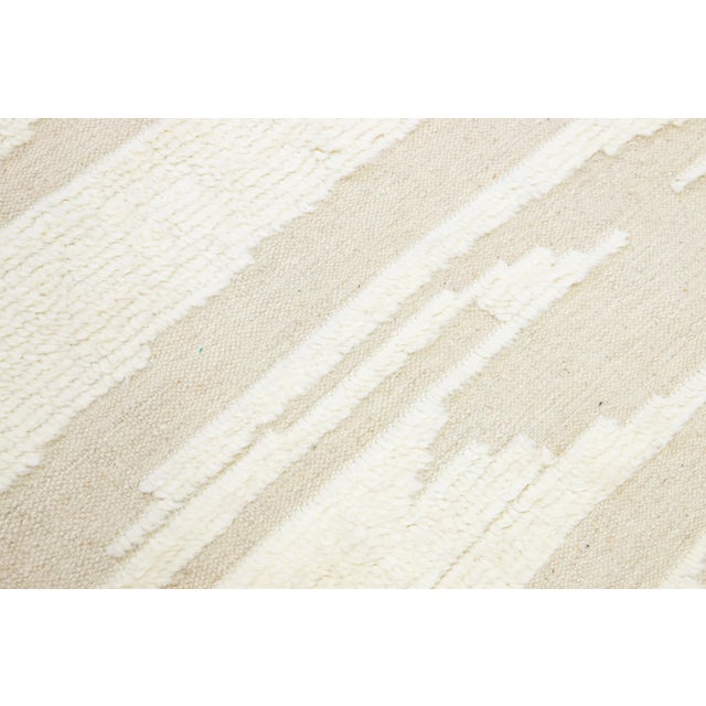 Beige Modern Moroccan Style Handmade Abstract Oversize Wool Rug by Apadana For Sale - Image 10 of 11