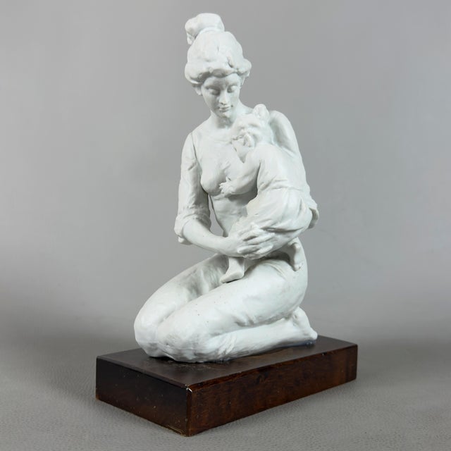 20th Century Maternity Sculpture in Biscuit Porcelain For Sale - Image 12 of 12