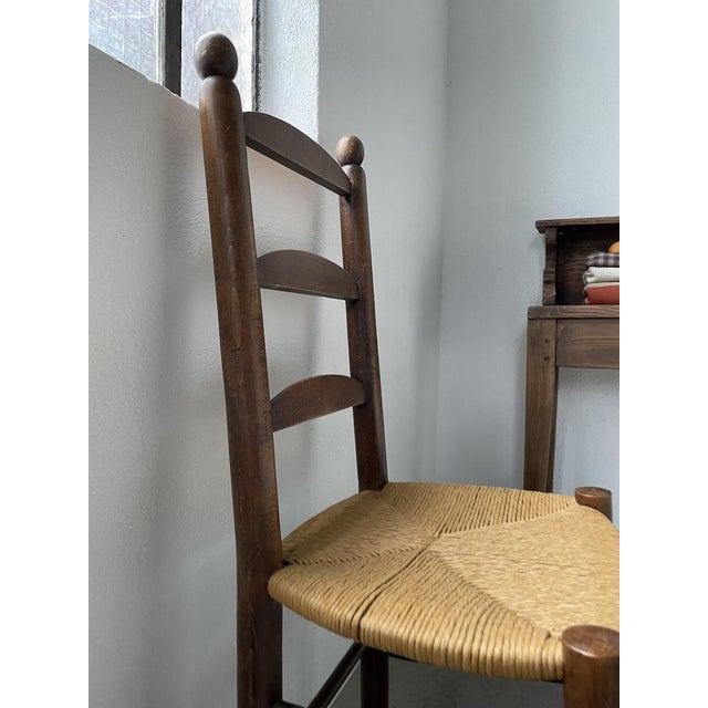 Rustic Oak Straw Chair, 1950s For Sale - Image 17 of 18