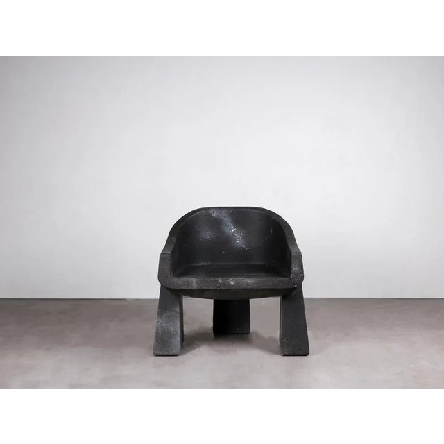 Klot basalt chair by lucas morten. Limited edition of 6 + 1 ap. Signed. Dimensions: w 60 x d 60 h 57 cm. Material: basalt....