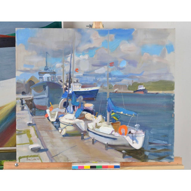 Valery Bayda, Port, 2020, Oil Painting on Canvas, in Very Good conditions. Designed from 2000 This piece has an...