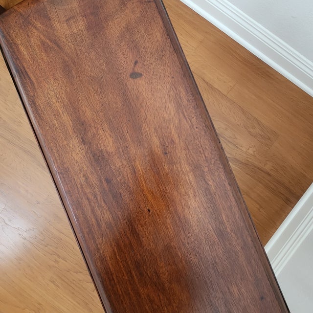 Solid Mahogany Antique Gateleg / Spiderleg Drop Leaf Table For Sale - Image 9 of 16