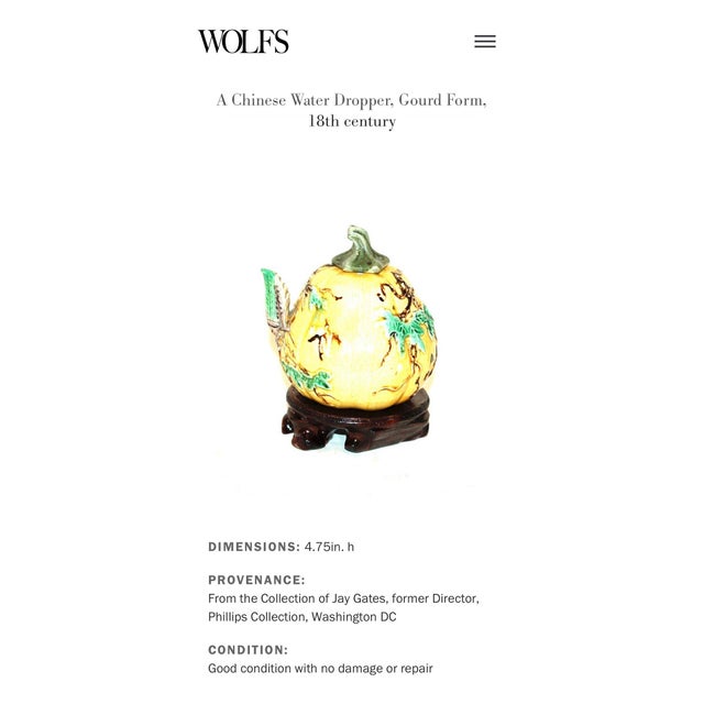 Antique Chinese Porcelain Water Dropper; Gourd-Shaped Scholar's Tool; Qing Dynasty For Sale - Image 12 of 12