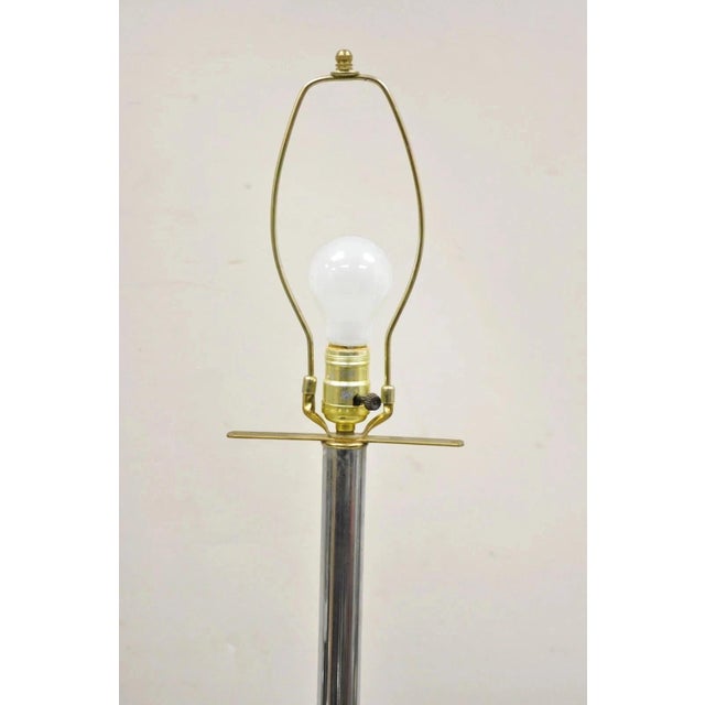 Mid-Century Modern Mid 20th Century Mid Century Modern Space Age Atomic Era Chrome Brass Glass Side Table Floor Lamp For Sale - Image 3 of 12