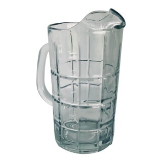 Vintage Anchor Hocking Cut Tartan Glass Pitcher For Sale