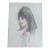 “Mod Portrait in Violet” Vintage Stylized Female Illustration For Sale