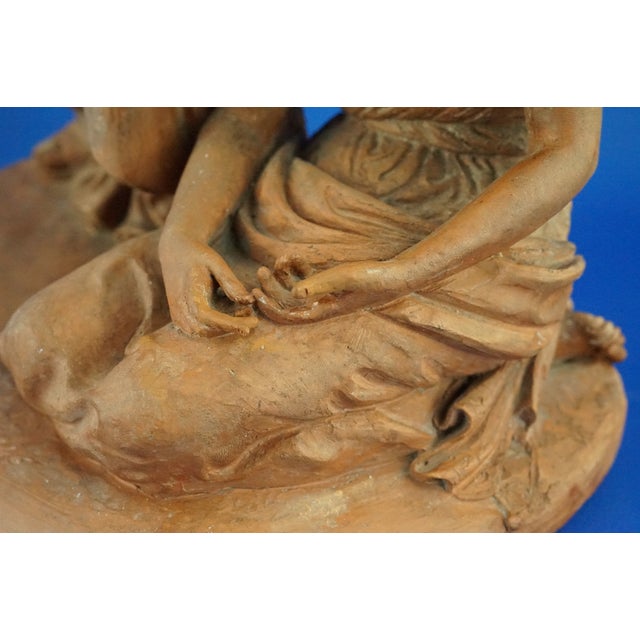 Giovanni Della Longa, Sculpture Depicting Jesus Christ and a Seated Woman, 19th Century, Terracotta For Sale - Image 14 of 18