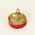 1950s Mid-Century Italian Brass and Red Suede Ashtray, 1950s For Sale - Image 5 of 11