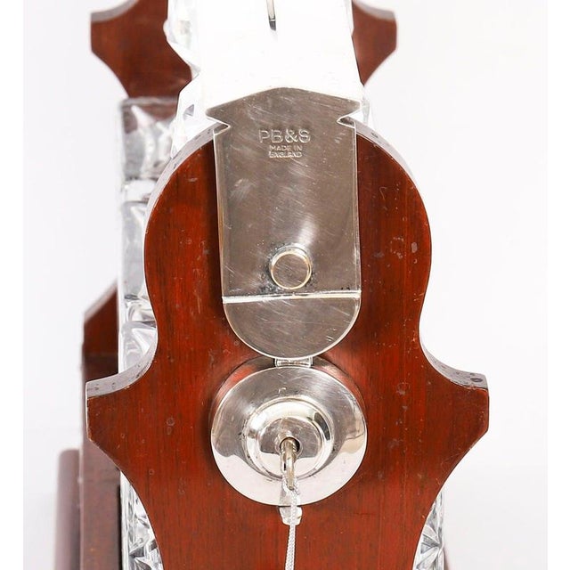 Gold Late 20th Century English Silver-Plated 3-Bottle Tantalus, Set of 4 For Sale - Image 8 of 14