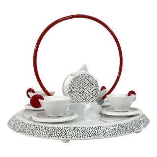 Tea Service by Luigi Saccardo & Materassi Massimo for Mas Italy, 1980s For Sale