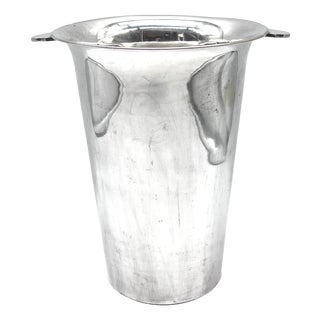 Large French Art Deco Champagne Cooler in Silver-Plated Brass, 1930s For Sale
