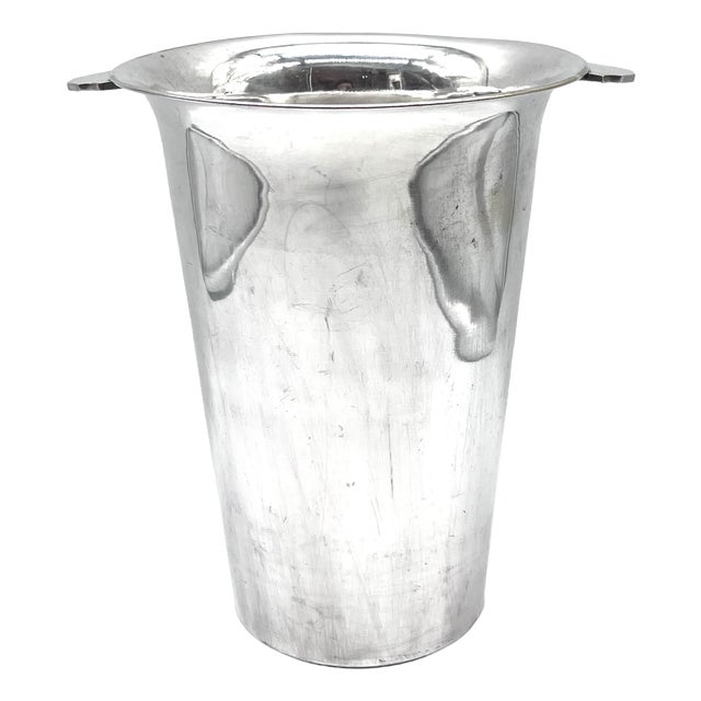 Large French Art Deco Champagne Cooler in Silver-Plated Brass, 1930s For Sale