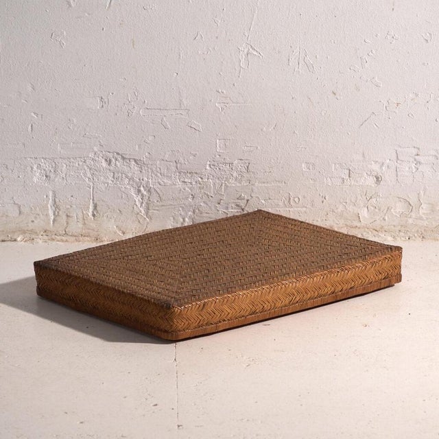 Antique Japanese Flat Case in Woven Rattan, 1920 For Sale - Image 9 of 9
