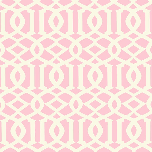 Contemporary Sample - Schumacher Imperial Trellis II Wallpaper in Blush For Sale - Image 3 of 3