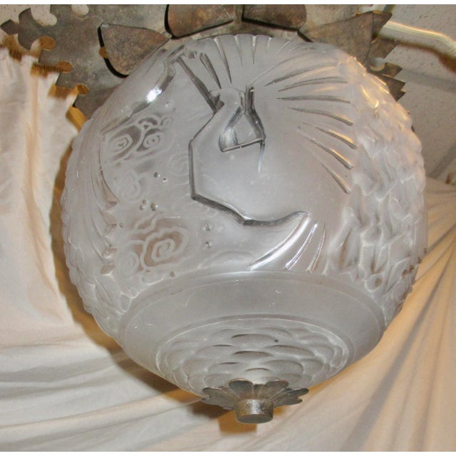 Muller Freres Luneville Globe Ceiling Light For Sale - Image 10 of 14